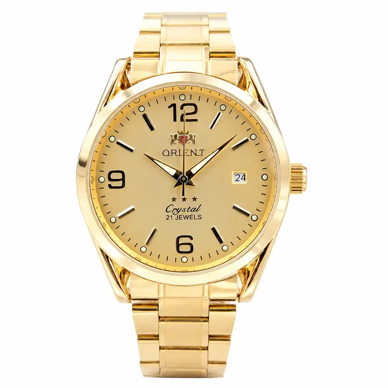 Orient Men'S 21-Jewels Automatic Watch - Gold Stainless Steel Bracelet, Luminous Hands, Date Display, Waterproof Analogue Business Dress Watch, Ideal Gift for Men (Father, Husband, Boyfriend) for Anniversary/Birthday/Holiday