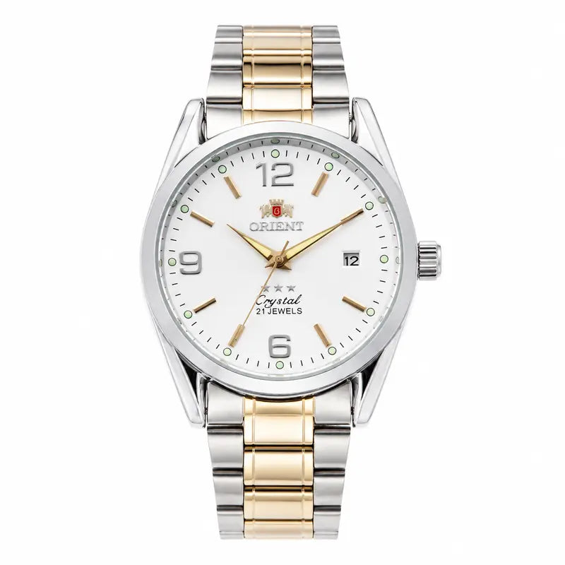 Orient Men'S 21-Jewels Automatic Watch - Gold Stainless Steel Bracelet, Luminous Hands, Date Display, Waterproof Analogue Business Dress Watch, Ideal Gift for Men (Father, Husband, Boyfriend) for Anniversary/Birthday/Holiday