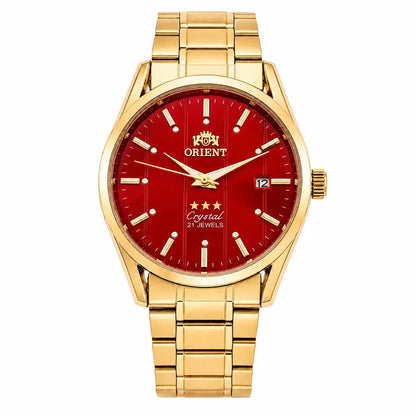 Orient Men'S 21-Jewels Automatic Watch - Gold Stainless Steel Bracelet, Luminous Hands, Date Display, Waterproof Analogue Business Dress Watch, Ideal Gift for Men (Father, Husband, Boyfriend) for Anniversary/Birthday/Holiday